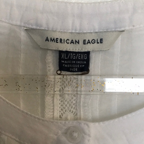 American Eagle White Peasant Top XL D-4 - Picture 3 of 6